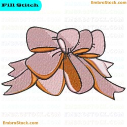 Vibrant Pink And Orange Ribbon Embroidery Design 10