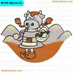 Viking Cow Embroidery Design 3