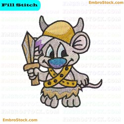 Viking Mouse Embroidery Design 4