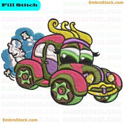 Vintage Car Embroidery Design 1
