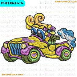Vintage Car Embroidery Design 5