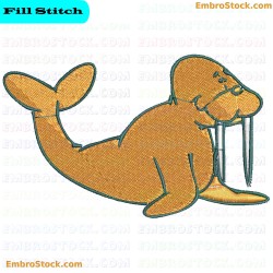 Walrus Embroidery Design 2