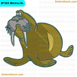 Walrus Embroidery Design 6