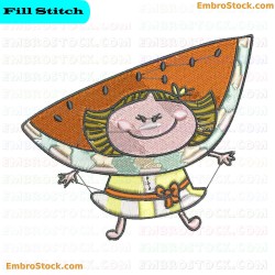 Watermelon Character For Kids Embroidery Design 3