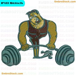 Weightlifting Person Embroidery Design 31