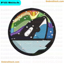 Whale Embroidery Design 1