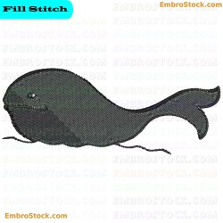 Whale Embroidery Design 2