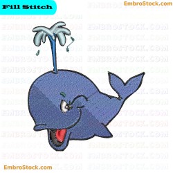 Whale Embroidery Design 7