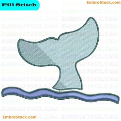 Whale Tail Embroidery Design 1