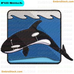 Whale Whale Embroidery Design 2