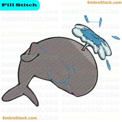 Whale Whale Embroidery Design 4