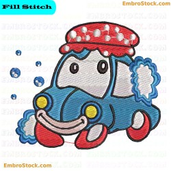 Whimsical Car Embroidery Design 10