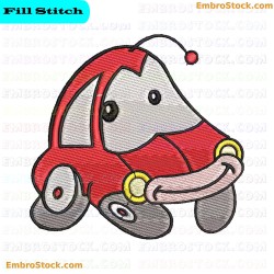 Whimsical Car Embroidery Design 6