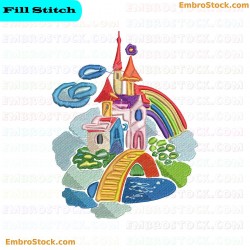 Whimsical Castle Embroidery Design 19