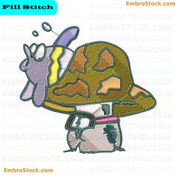 Whimsical Mushroom House Embroidery Design 1