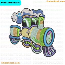 Whimsical Train Embroidery Design 1