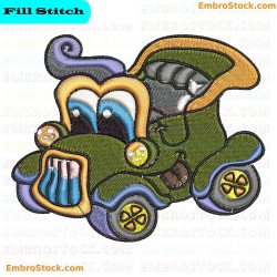 Whimsical Vintage Car Embroidery Design 4