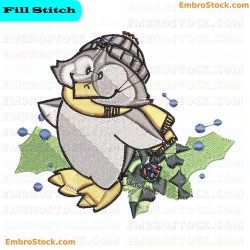 Winter Adorned Penguin Embroidery Design 17