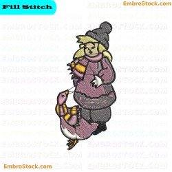 Winter Character Embroidery Design 2