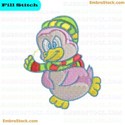 Winter Kids Embroidery Design 6