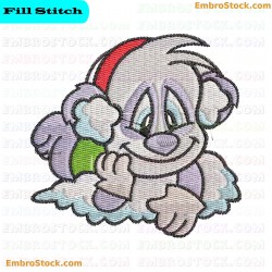 Winter Music Bear Cub Embroidery Design 6