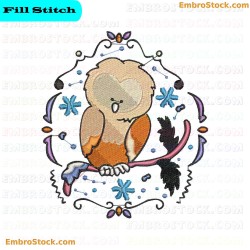 Winter Owl Embroidery Design 5