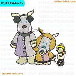 Winter Puppies Embroidery Design 5