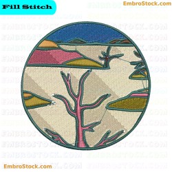 With Circular Nature Embroidery Design 5