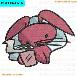 With Rabbit Embroidery Design 20