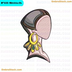 Woman Profile Embroidery Design 1