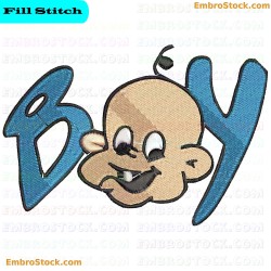 Word Boy With Baby Head Embroidery Design 19