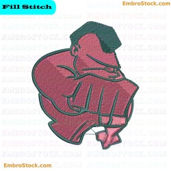 Wrestler Embroidery Design 9