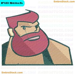 Wrestlers Face Embroidery Design 6