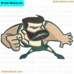 Wrestling Character Embroidery Design 17