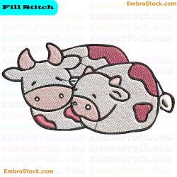 Yin Yang Cow Embroidery Design 35