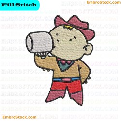 Young Cowboy Embroidery Design 7