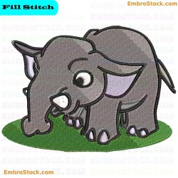 Young Elephant Embroidery Design 19