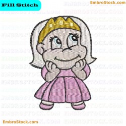 Young Girl Character Embroidery Design 2