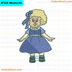 Young Girl Character Embroidery Design 7