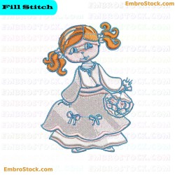 Young Girl Embroidery Design 4